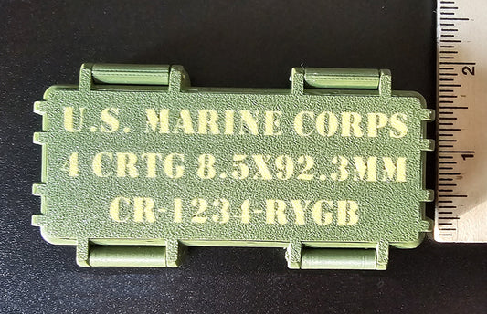 Marine Corps Crayon Ration Box – Now with a Surprise American Flag Inside! - 3D Printed Box w/ Crayons