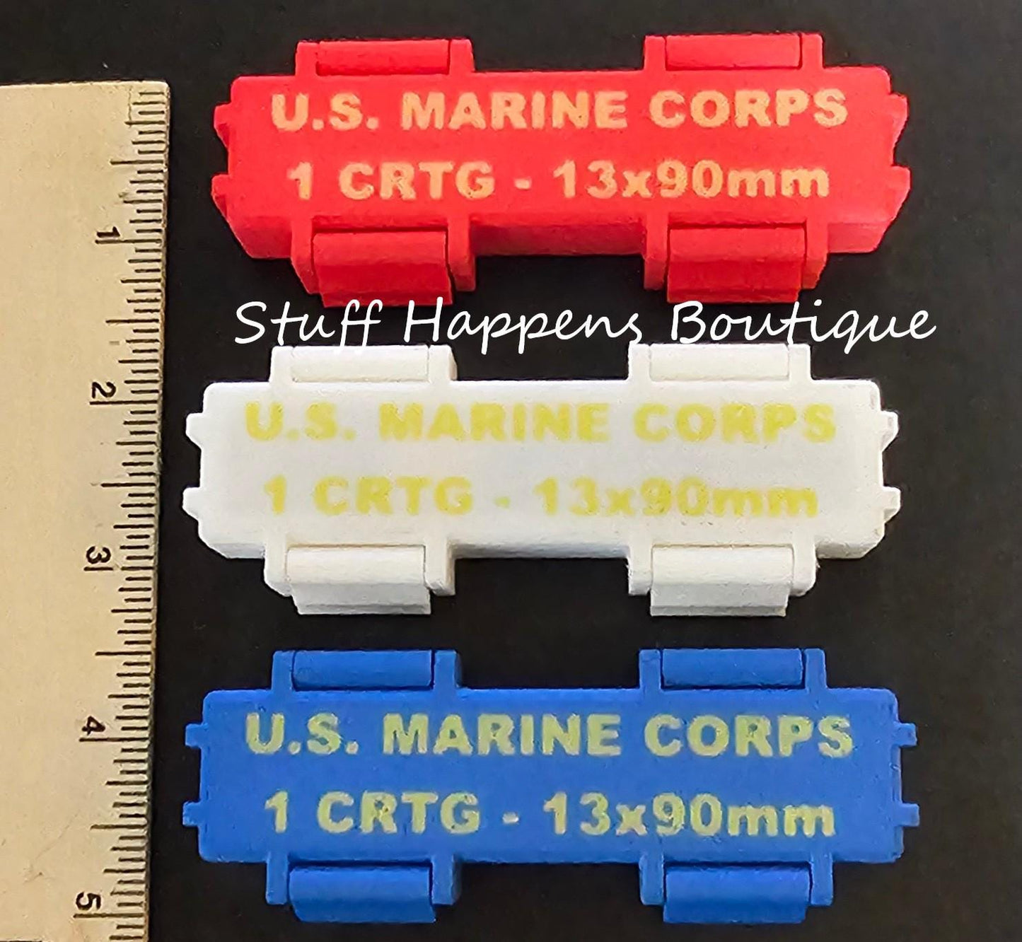 Red, White & Blue USMC Tactical Gum Ration Box Set – 3D Printed Crayon Gum Holders (Set of 3)