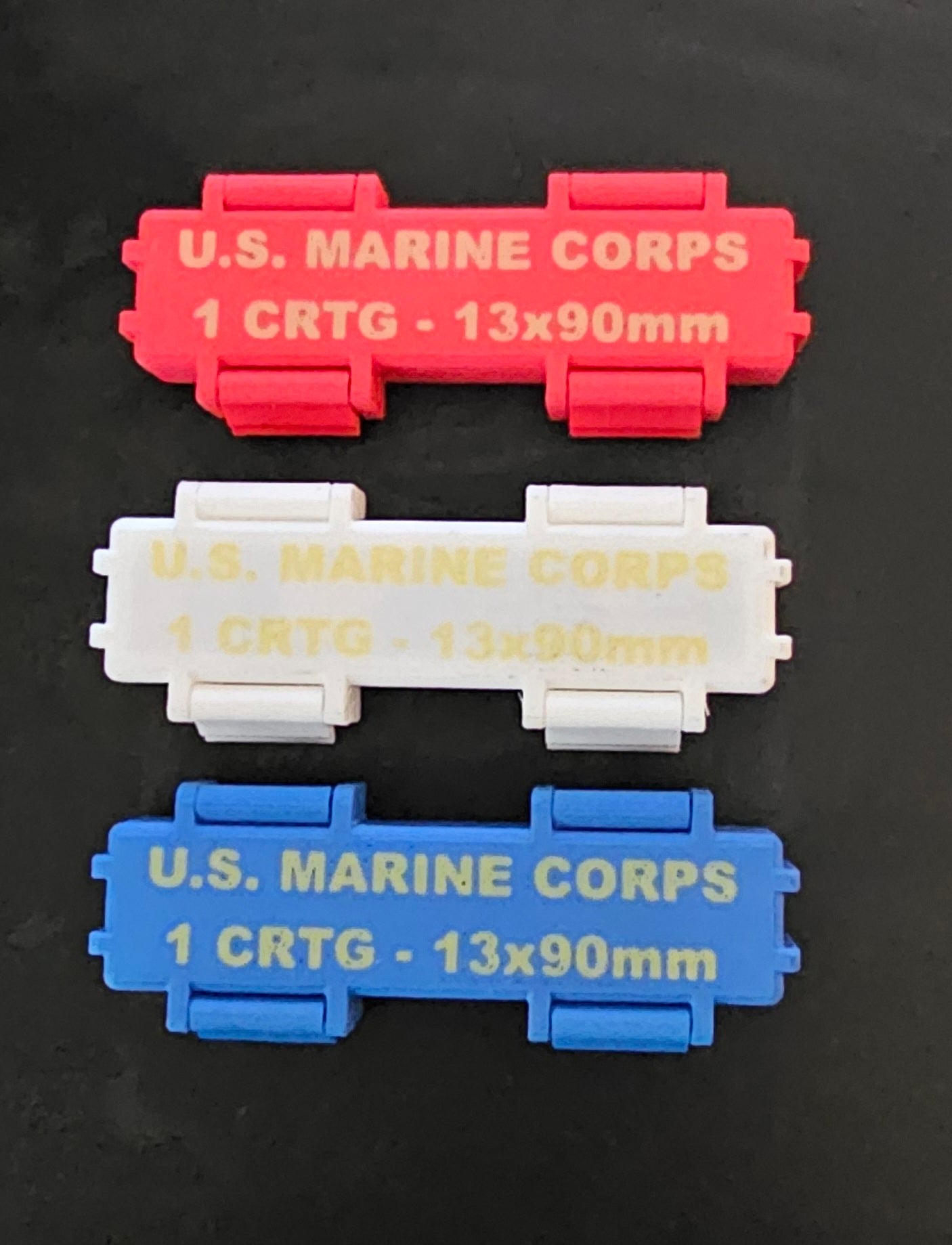 Red, White & Blue USMC Tactical Gum Ration Box Set – 3D Printed Crayon Gum Holders (Set of 3)