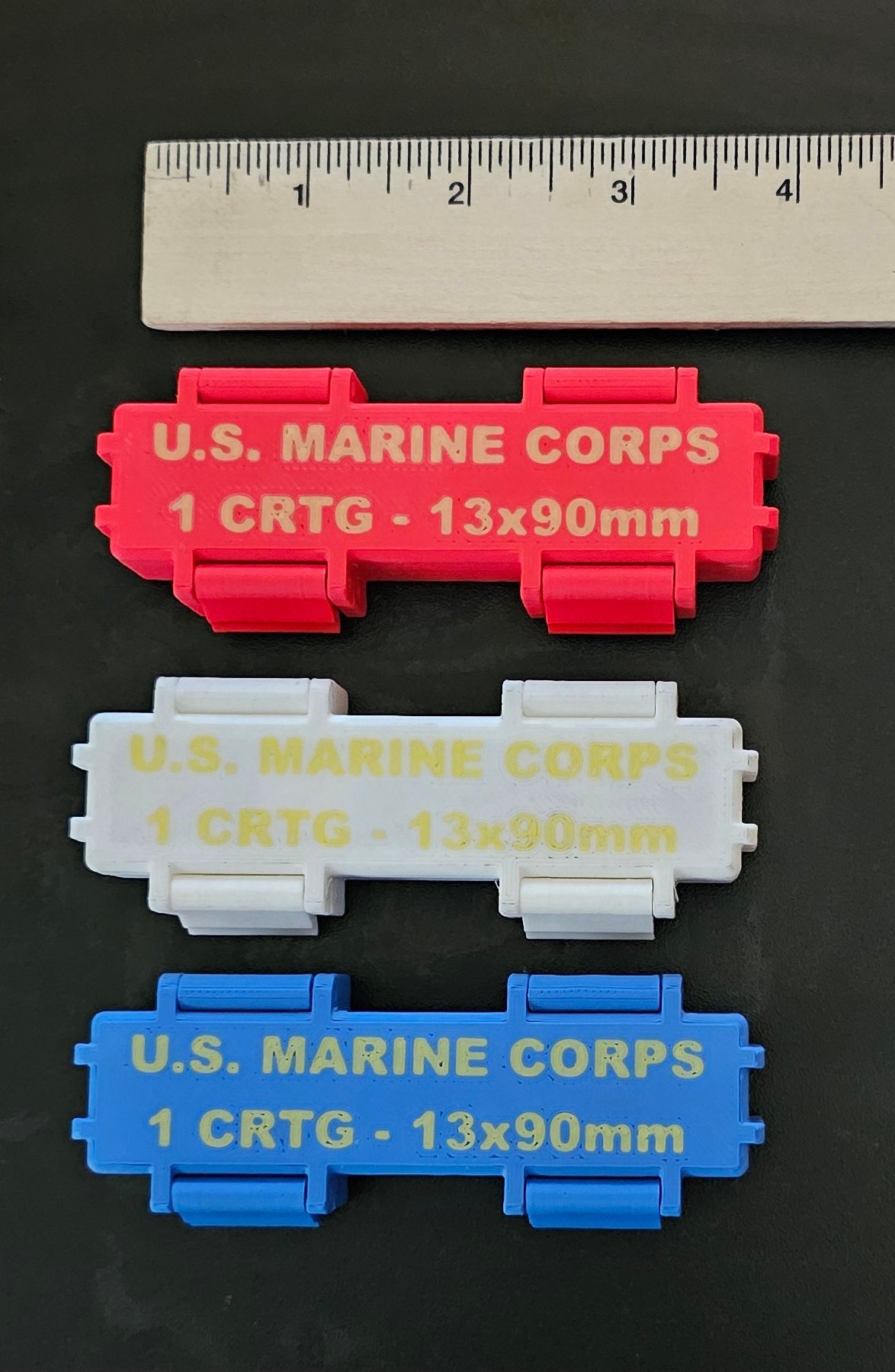 Red, White & Blue USMC Tactical Gum Ration Box Set – 3D Printed Crayon Gum Holders (Set of 3)