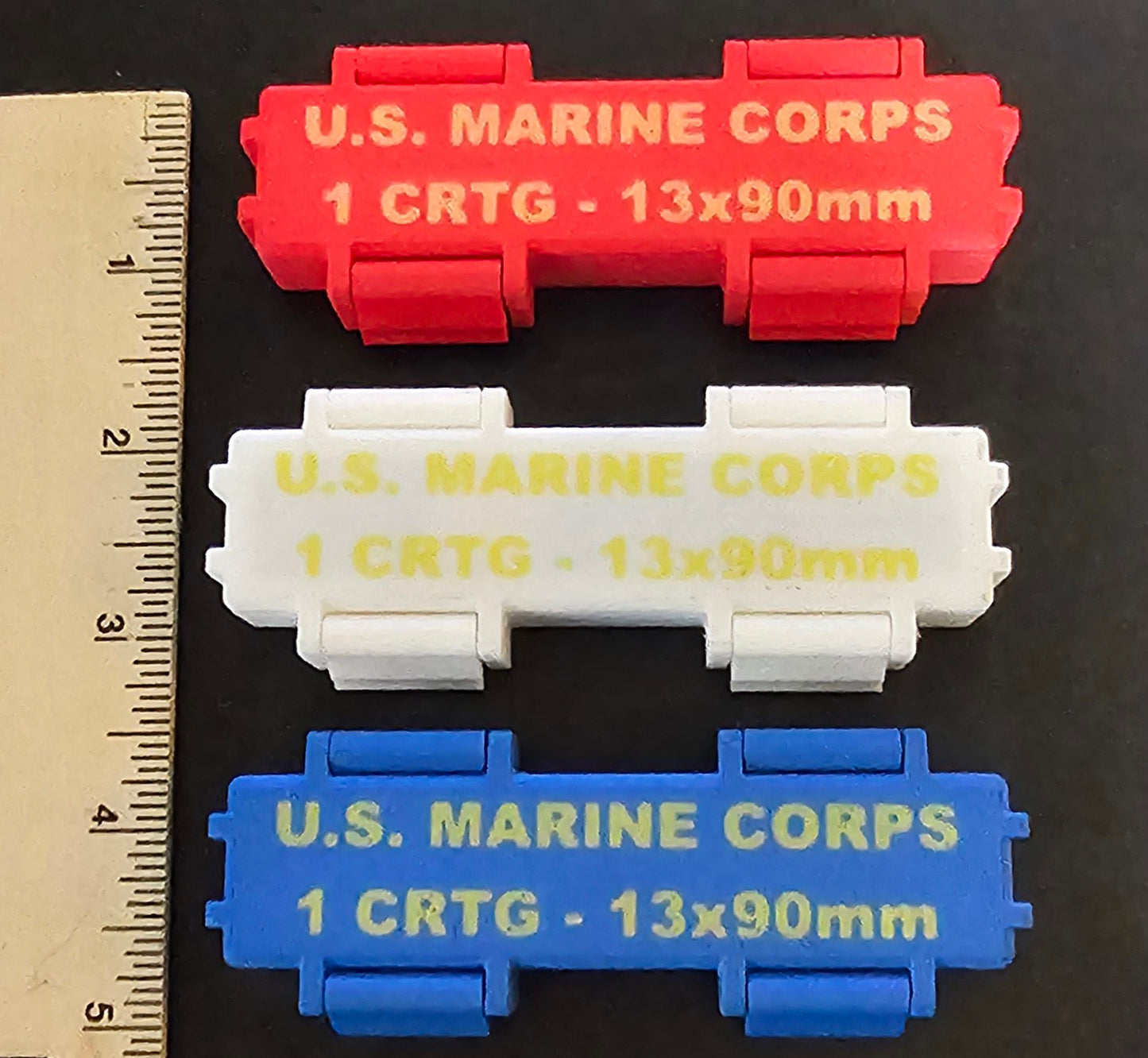 Red, White & Blue USMC Tactical Gum Ration Box Set – 3D Printed Crayon Gum Holders (Set of 3)