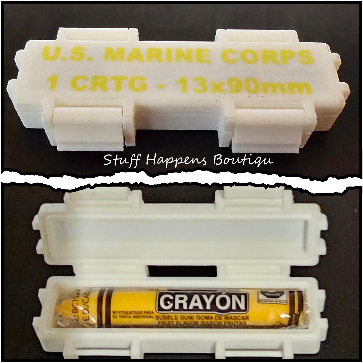 White USMC Tactical Gum Ration Box - 3D Printed Box