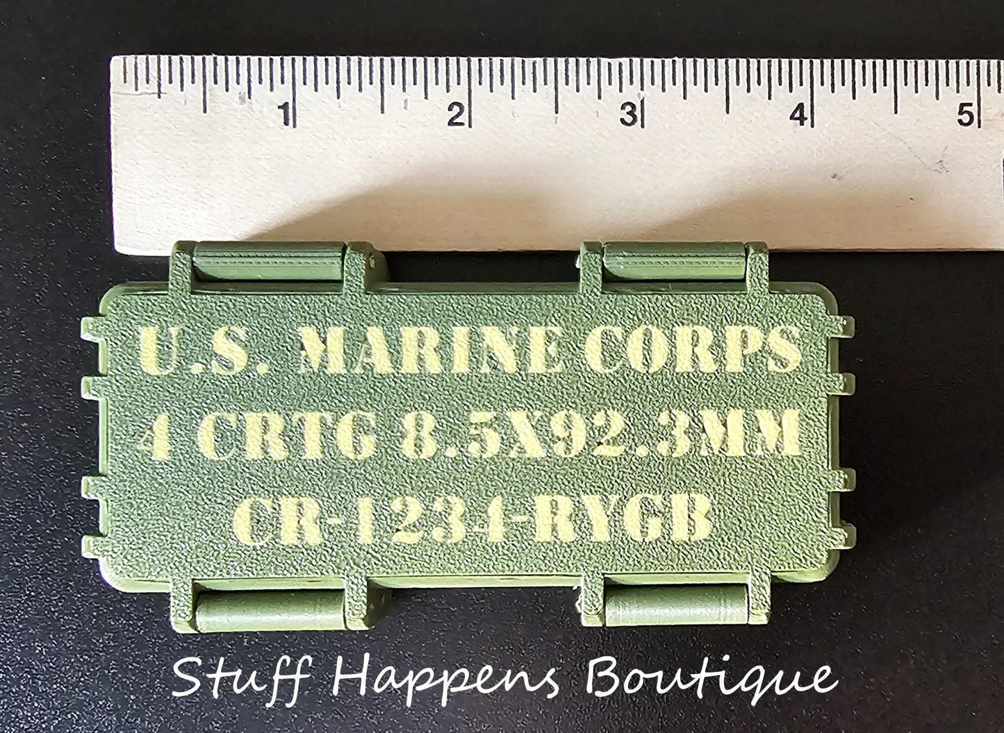 Marine Corps Crayon Ration Box – Now with a Surprise American Flag Inside! - 3D Printed Box w/ Crayons