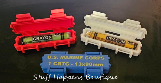 Red, White & Blue USMC Tactical Gum Ration Box Set – 3D Printed Crayon Gum Holders (Set of 3)