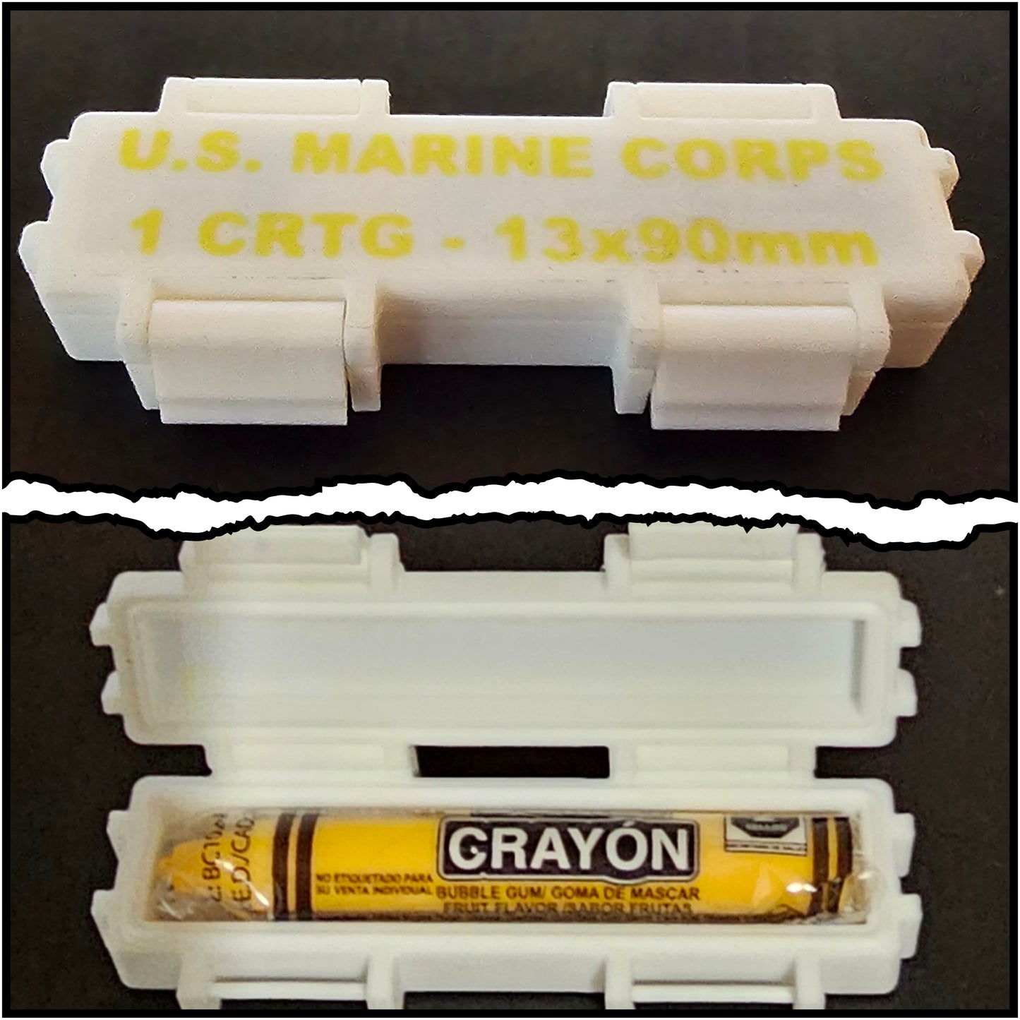 White USMC Tactical Gum Ration Box - 3D Printed Box
