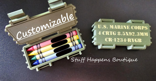 Customizable Marine Corps Tactical Ration Box - 3D Printed Box w/ Crayons