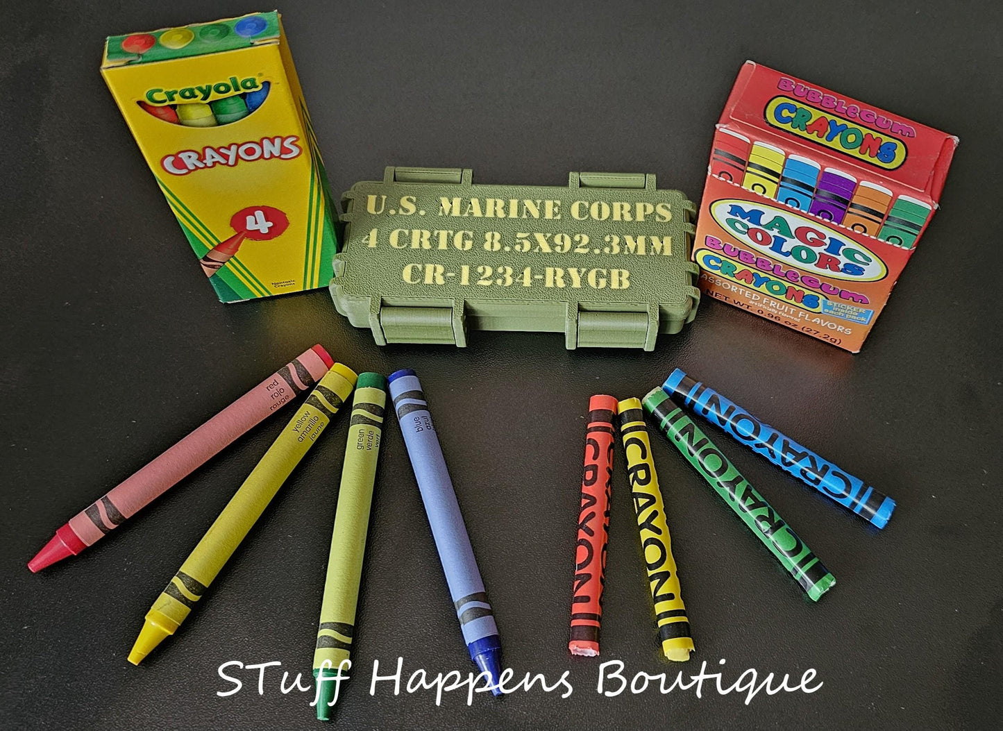 Marine Corps Tactical Ration Box - 3D Printed Box w/ Crayons OR Gum