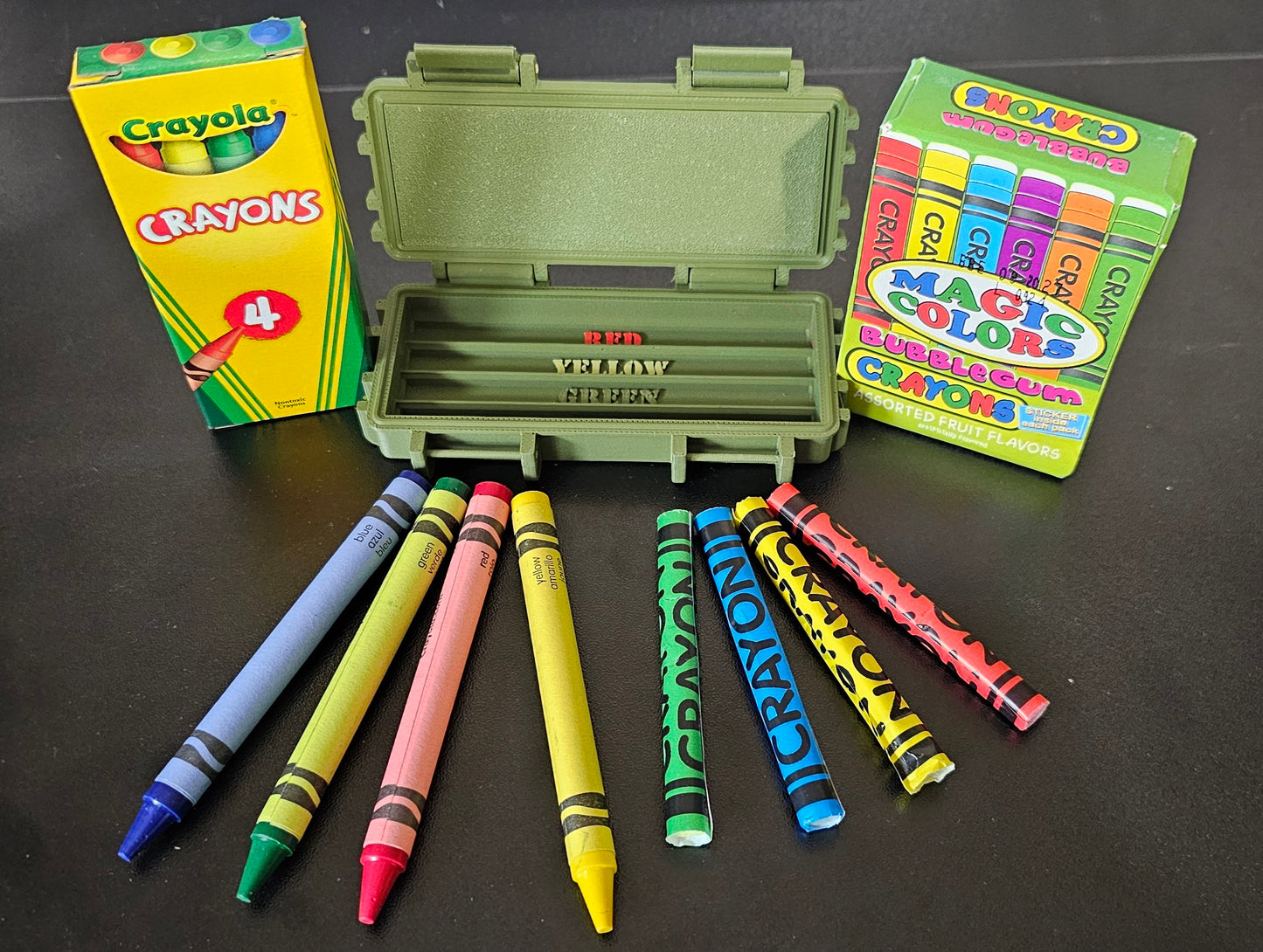 Marine Corps Tactical Ration Box - 3D Printed Box w/ Crayons OR Gum